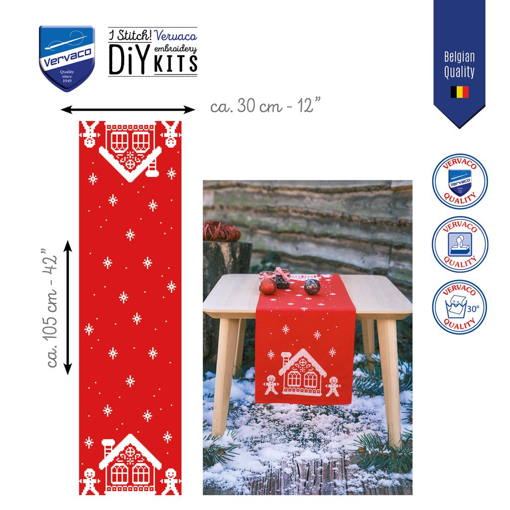 Vervaco | Loper kit Gingerhouse | ca. 30 x 105 cm