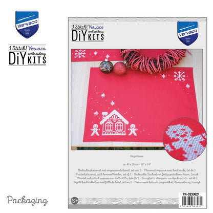 Vervaco | Placemat kit Gingerhouse set van 2 | ca. 45 x 35 cm