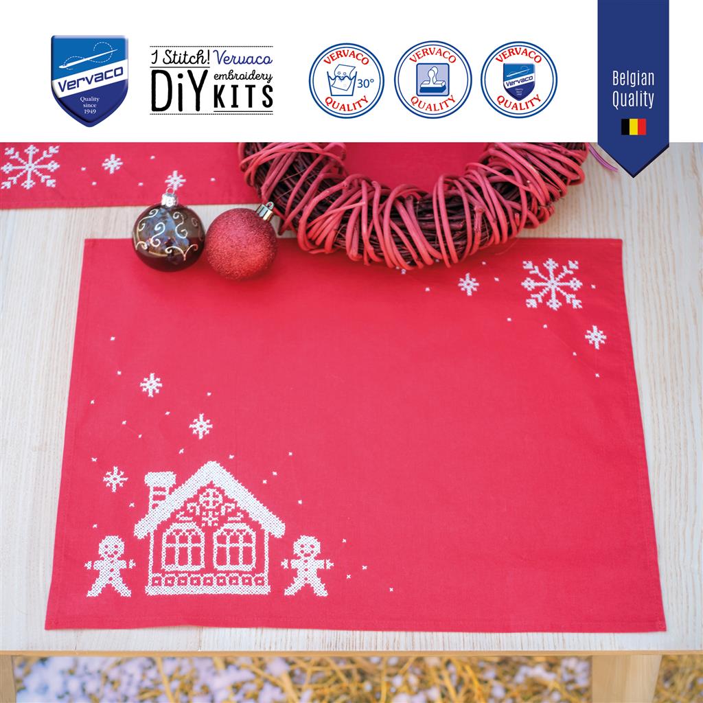 Vervaco | Placemat kit Gingerhouse set van 2 | ca. 45 x 35 cm