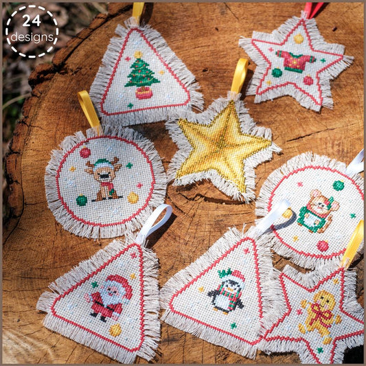 Vervaco | Telpakket kit Kerst ornamenten | ca. 44 x 66 cm