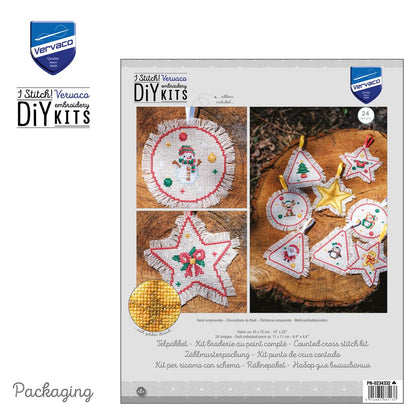 Vervaco | Telpakket kit Kerst ornamenten | ca. 44 x 66 cm